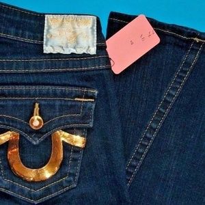 26 X 33 TRUE RELIGION DISCO JOEY GOLD W SEQUINS